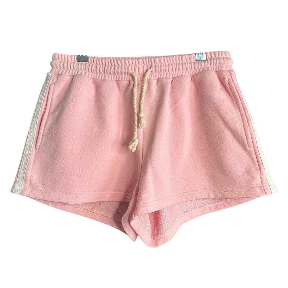 APRES JUNE | Pink French Terry Side stripe Sweat Short 2.5 inch inseam | Small